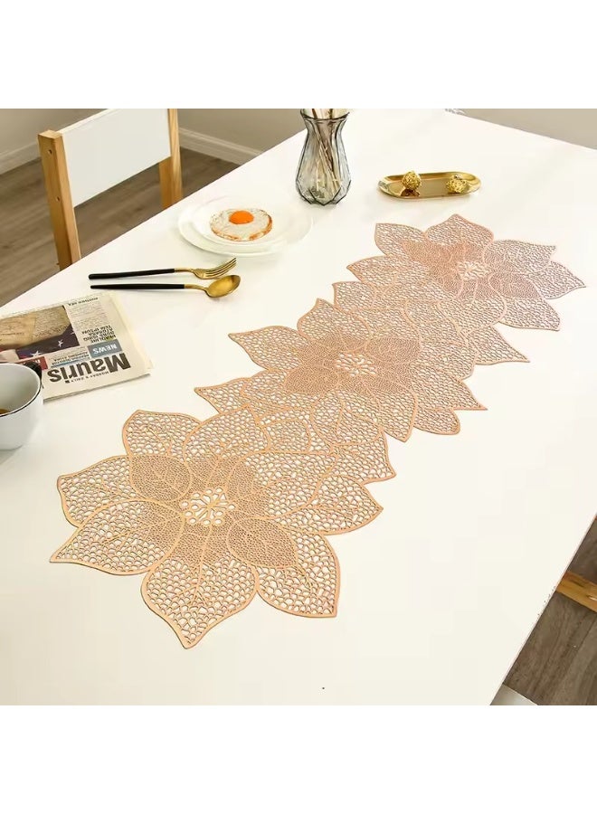 ناكسوس 6 قطع من مفارش الطاولة المقاومة للحرارة والمانعة للانزلاق المصنوعة من مادة البولي فينيل كلوريد البلاستيكية المجوفة لتزيين الطاولة للحفلات وحفلات الزفاف - Image 1