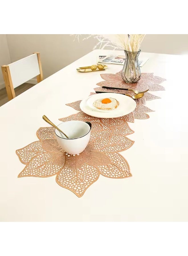 ناكسوس 6 قطع من مفارش الطاولة المقاومة للحرارة والمانعة للانزلاق المصنوعة من مادة البولي فينيل كلوريد البلاستيكية المجوفة لتزيين الطاولة للحفلات وحفلات الزفاف - Image 2