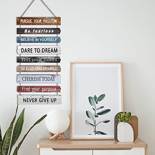 Joyhawk Motivational Wall Art Decor with Positive Quotes, Inspirational Wall Art Room Decor for Teen Girls Women, Rustic Wall Hanging Plaque Sign for Home Office Living Room Bathroom - 12x24 inch - Image 4