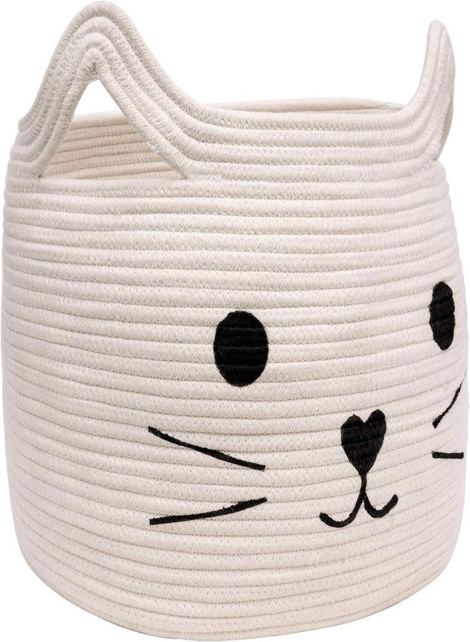 ALBY® Decor Basket, Nursery Basket for Baby Clothes, Toys, Laundry, Blanket, Cute Animal Storage Box, Large Woven Gift for Kids, Baby Showers- (WHITE, 15.7" W x 11.8" H) - Image 1