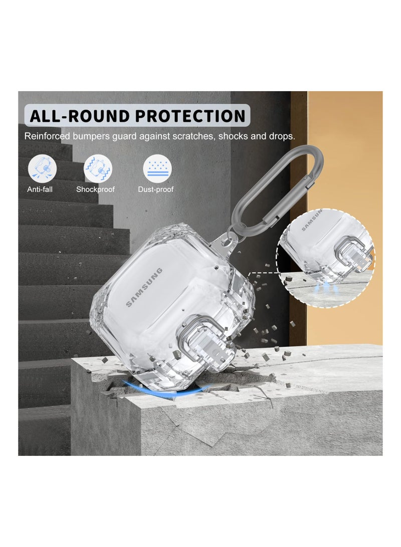 SYOSI Lock Clear Case Fit Design for Samsung Galaxy Buds 2 Pro Case(2022), Clear Cover with Keychain and Lanyard, Compatible with Galaxy Buds Pro(2021) /Galaxy Buds 2/Galaxy Buds Live  - Image 5