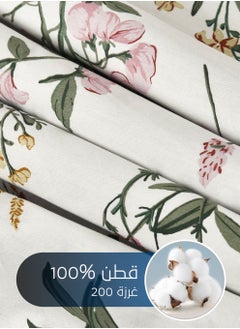 سيد المنسوجات المنزلية مفرش صيفي مفرد ونص من قطن، يناسب سرير بحجم 160 × 200 سم، 5 قطع، 100% قطن 200 غرزة، مع الحشوة القابلة للنزع، سلسلة فيرونيكا  - Image 3