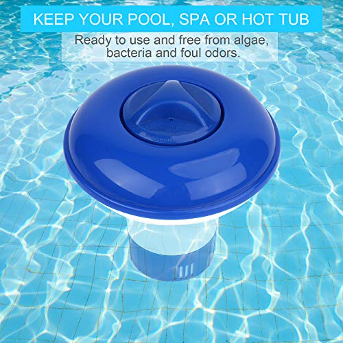 YLYL Premium Hot Tub/Spa/Pool Chlorine Floater Chlorinator/Bromine Floater, Chemical Floating Dispenser for Pools, 1.5 Inch Tablet Holder Automatic Tablets Floaters Blue with white 4.92*4.92*5.2inch - Image 5