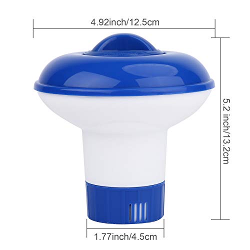 YLYL Premium Hot Tub/Spa/Pool Chlorine Floater Chlorinator/Bromine Floater, Chemical Floating Dispenser for Pools, 1.5 Inch Tablet Holder Automatic Tablets Floaters Blue with white 4.92*4.92*5.2inch - Image 2
