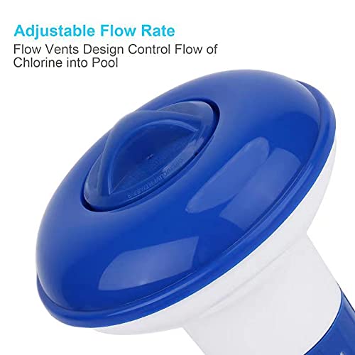 YLYL Premium Hot Tub/Spa/Pool Chlorine Floater Chlorinator/Bromine Floater, Chemical Floating Dispenser for Pools, 1.5 Inch Tablet Holder Automatic Tablets Floaters Blue with white 4.92*4.92*5.2inch - Image 3