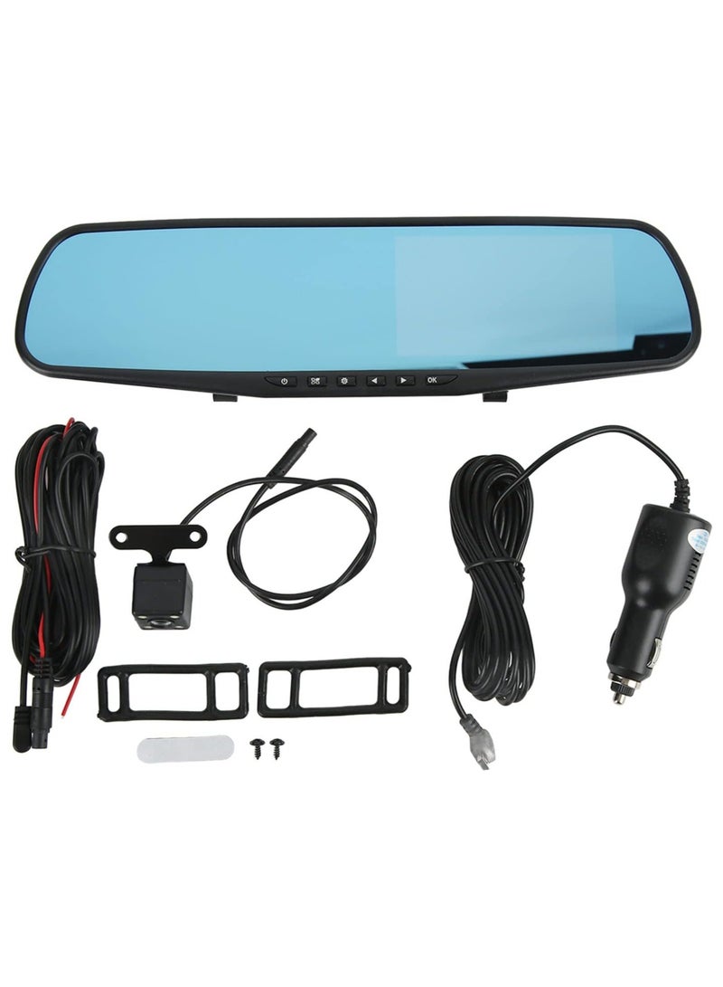 مرآة داش كام كاميرا أمامية وخلفية للسيارة للرؤية الليلية مرآة الرؤية الخلفية نظام الكاميرا الاحتياطية - Image 3