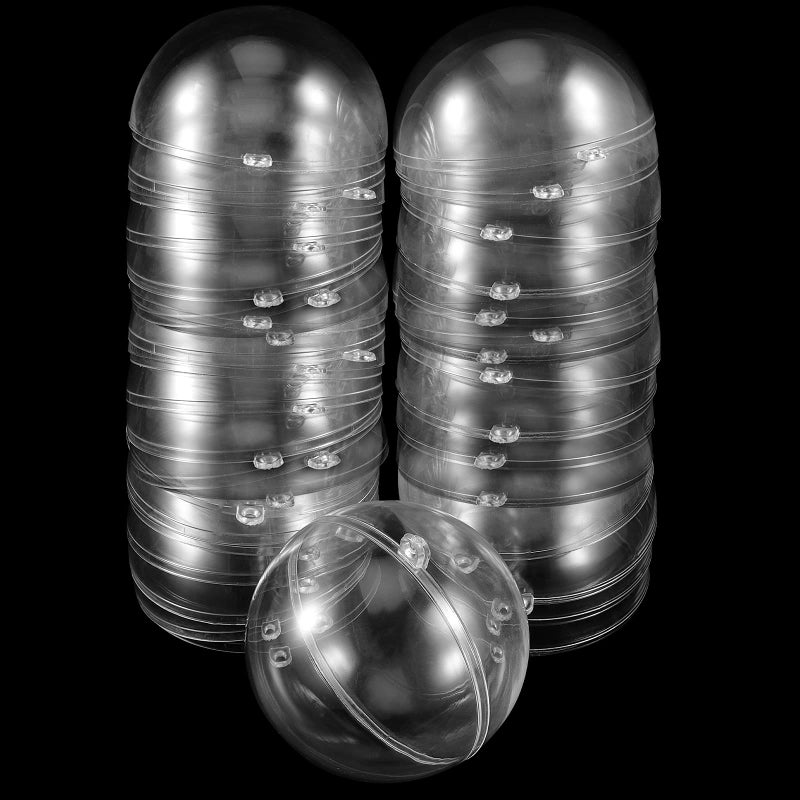 HAKZEON HAKZEON 48 Pack 314 Inch Hanging Globe 80mm Transparent Decorative Ball Plastic Clear Fillable Baubles Ball for Festivals Ornaments Party Home Decorations Wedding Birthday Gifts DIY Crafts 