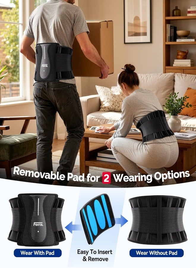 FEATOL Back Brace for Lower Back Pain Wide Coverage 360° Strong Lumbar Support with Removable Pad, Adjustable Waist Support Belt for Men Women, Size L/XL 29.8"-38.6" - Image 5
