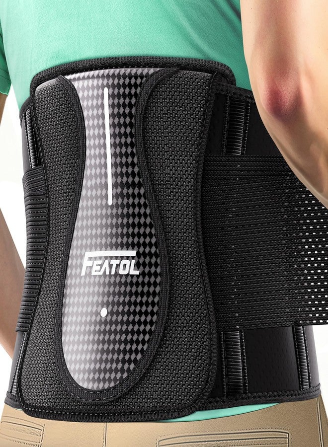 FEATOL Back Brace for Lower Back Pain Wide Coverage 360° Strong Lumbar Support with Removable Pad, Adjustable Waist Support Belt for Men Women, Size L/XL 29.8"-38.6" - Image 1