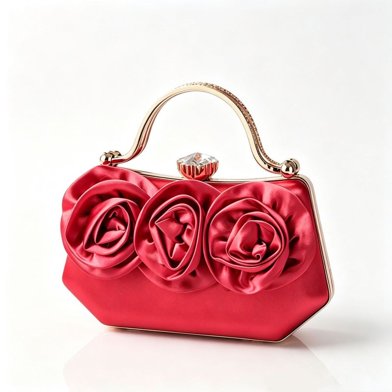 Rose Flower Light Luxury Clutch Bag - Image 1
