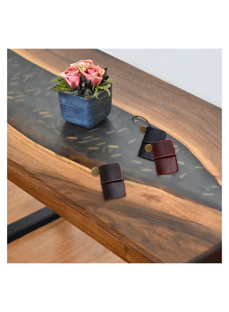 دفتر سفر صغير الحجم، 2 لون، دفتر مصغر بغطاء جلد وحزام، قابل للتعبئة يدويًا، مجلة سفر صغيرة، يوميات جيب، أسود وبني - Image 5