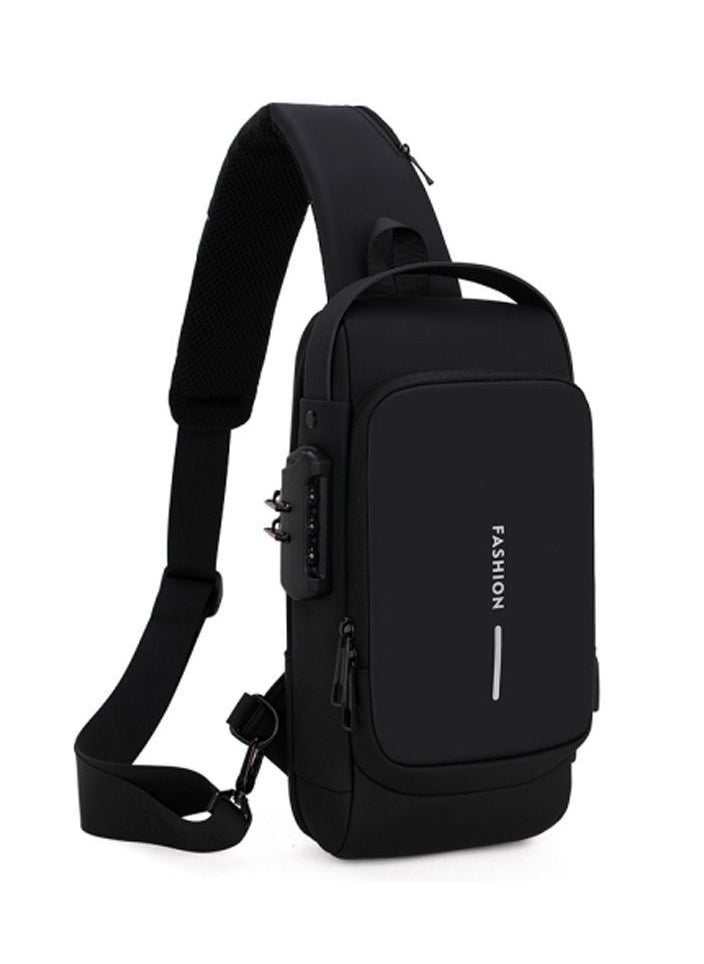 USB Charging Sports Bag Male Anti-theft Chest Bag With Password Lock Large Capacity Waterproof Sports Crossbody Daypack - Image 2