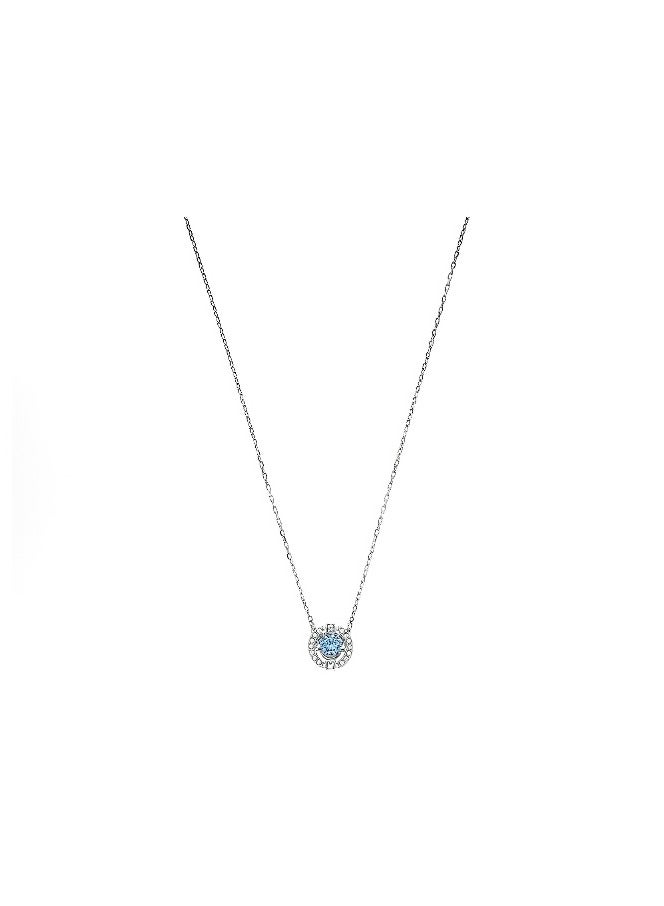 Noble and luxurious crystal round necklace, sparkling dance round necklace, blue, exquisitely packaged gift box, necklace, party, birthday gift, anniversary gift, suitable for family, partners and friends. Silver (not a inferior alloy) is moderately priced and of superior quality. It is definitely a great choice as a gift!  - Image 4
