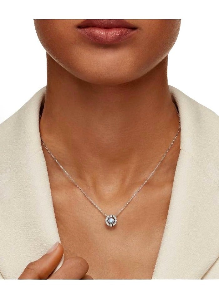 Noble and luxurious crystal round necklace, sparkling dance round necklace, blue, exquisitely packaged gift box, necklace, party, birthday gift, anniversary gift, suitable for family, partners and friends. Silver (not a inferior alloy) is moderately priced and of superior quality. It is definitely a great choice as a gift!  - Image 5