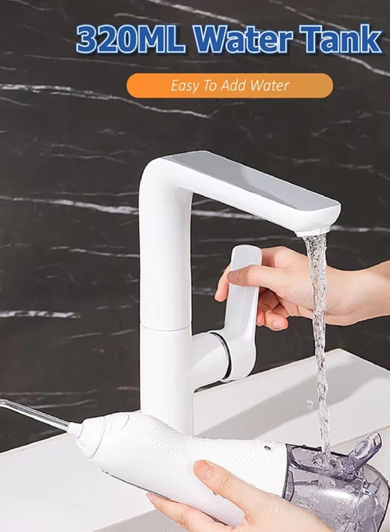 NIKITA.VIVI 320ml Tank Cordless Water Flosser Professional Dental Oral Irrigator, Portable & Rechargeable IPX7 Waterproof Water Flossing for Teeth Cleaning Electric Dental Water Flosser Teeth Cleaner Black - Image 4