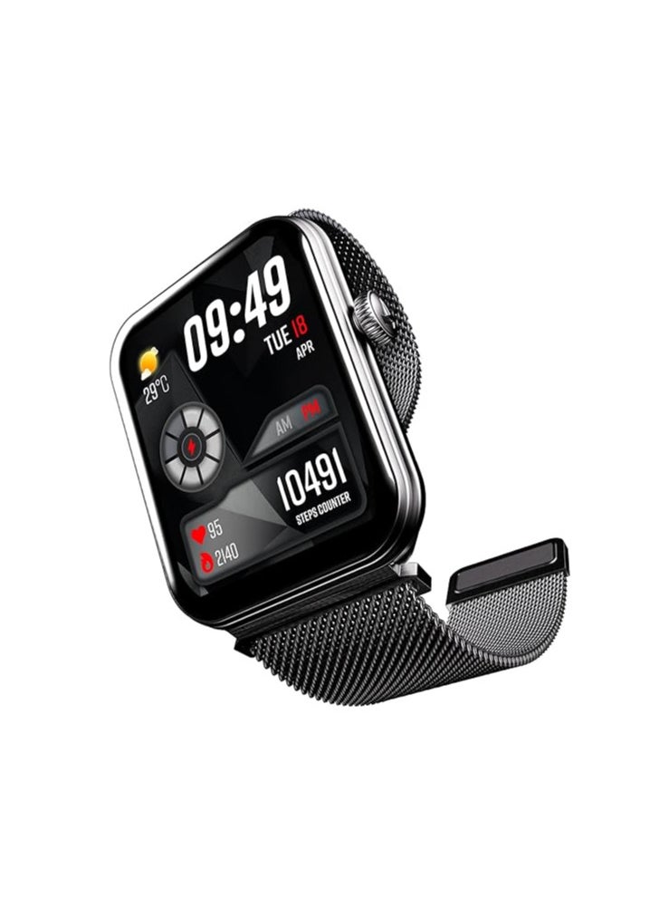Generic - boAt Xtend Plus Smart Watch w/ 1.78" (4.5 cm) AMOLED Display, Coins, Advanced BT Calling, 100+ Sports Mode, Always On Display, HR & SP02 Monitoring & Stress Monitoring(Metallic Black) - Image 1
