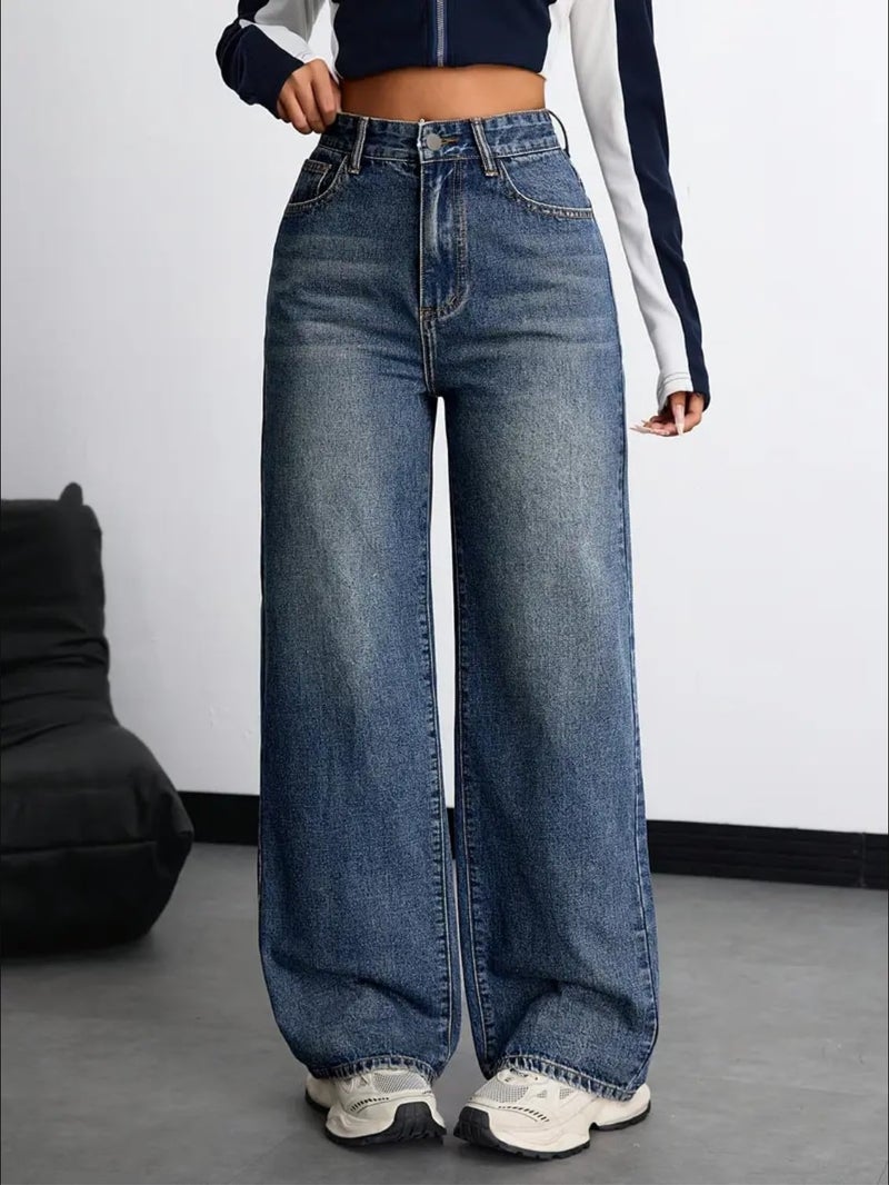 Nifty Women's Denim Stretchable High Waist Baggy Jeans for Women (1479_PBLU_34_Peacock_Blue_34) - Image 2