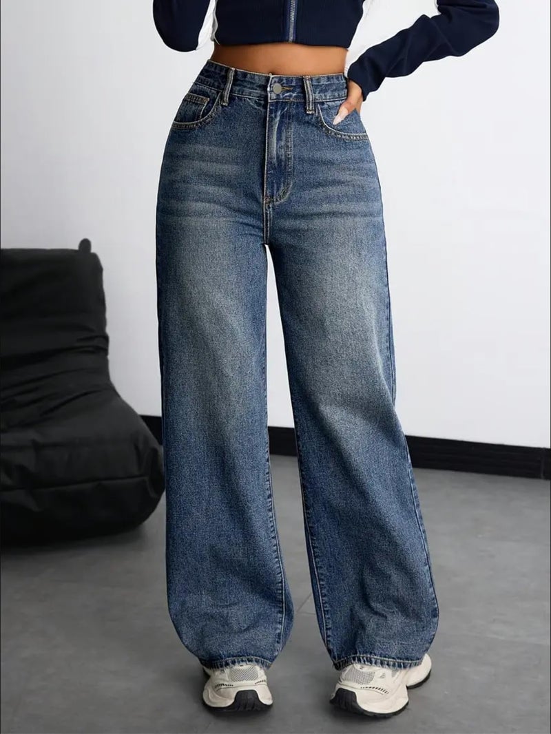 Nifty Women's Denim Stretchable High Waist Baggy Jeans for Women (1479_PBLU_34_Peacock_Blue_34) - Image 4