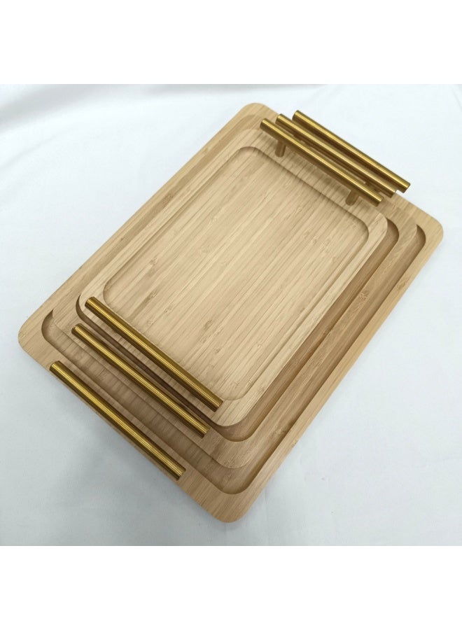 صينية خشبية من الخيزران مكونة من ثلاث قطع - Image 1