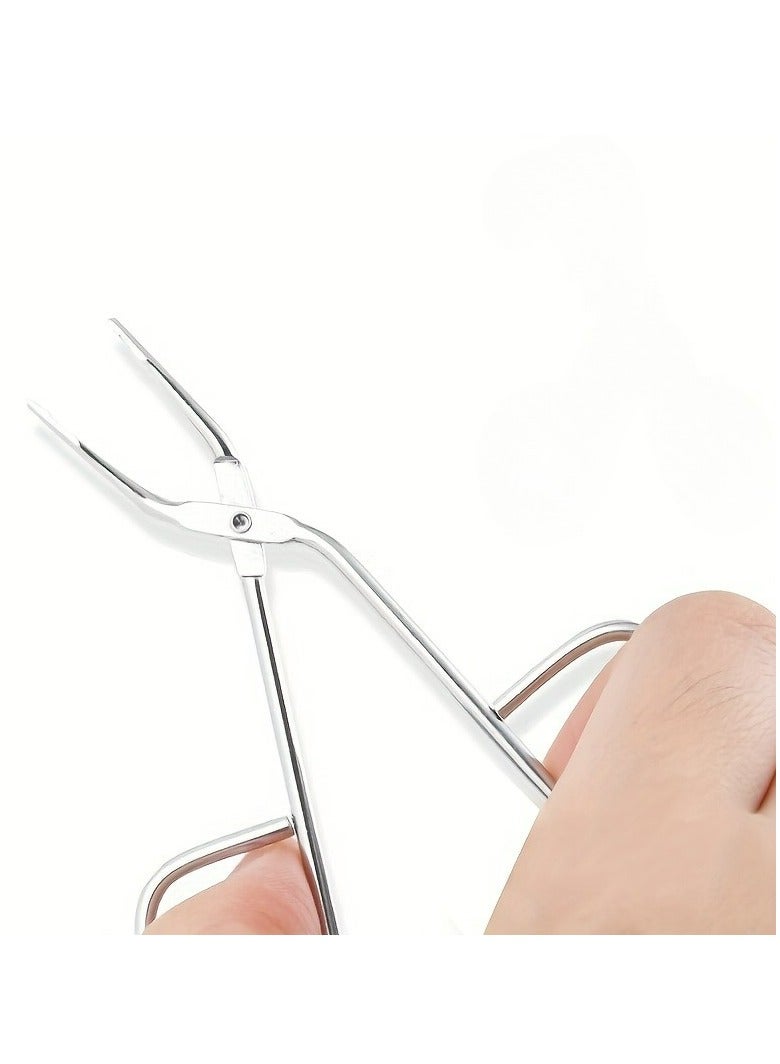 Generic 1pc Multi-Function Stainless Steel Eyebrow Scissors - Precision Tweezer with Comfort Scissor Grip - Gentle Hair Removal for Men & Women, Ideal for Grooming & Beauty,Tweezers Scissor  - Image 3