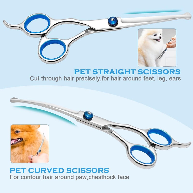Professional 6 in 1 Dog Grooming Scissors Kit with Safety Round Tips - Image 3