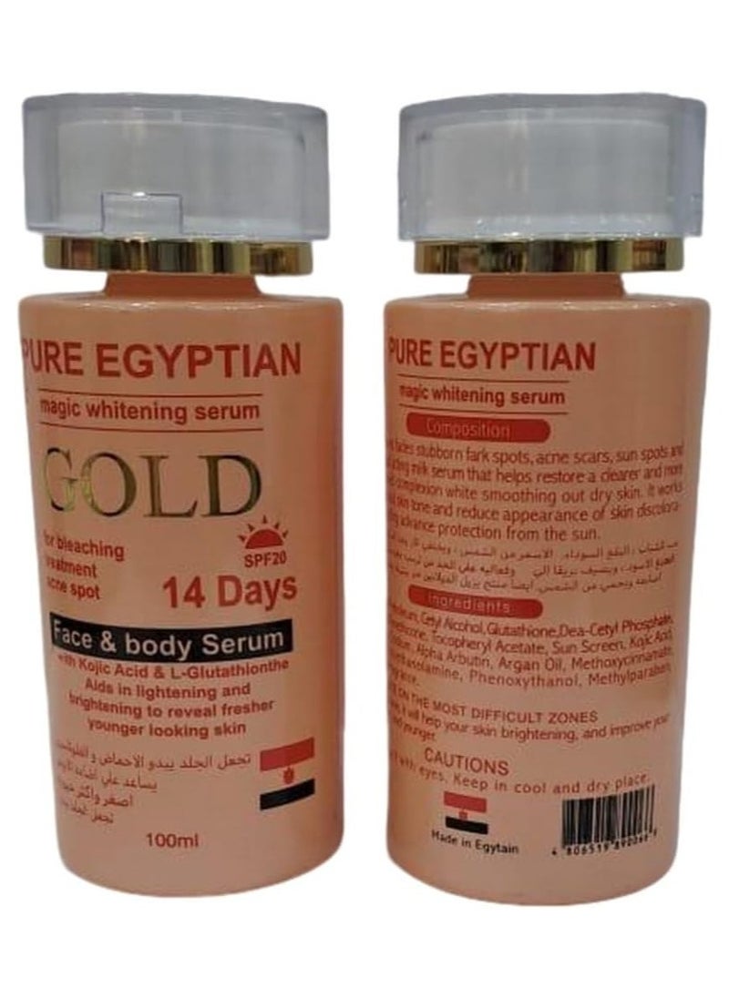 EGYPTIAN MAGIC Pack Of Two Pure Egyptian Magic Whitening Serum GOLD for Face and Body Serum 100ML  - Image 1