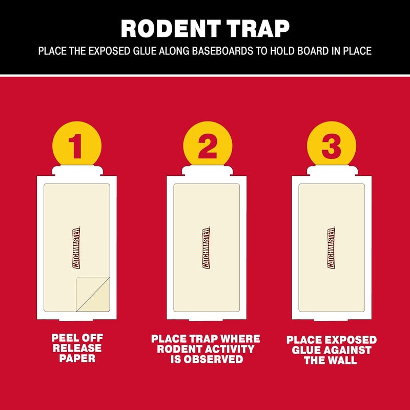 Catchmaster Small Mouse and Insect Glue Boards, 75-Pack Mouse Traps Indoor for Home, Sticky Pest Control Adhesive for Catching Bugs, Rats & Rodents, Bulk Glue Traps - Image 4
