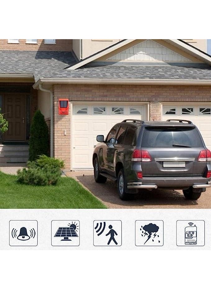 Upway - Solar Powered Solar Voice Alarm System 129 Db Sound PIR Motion Sensor Controlled - Image 1