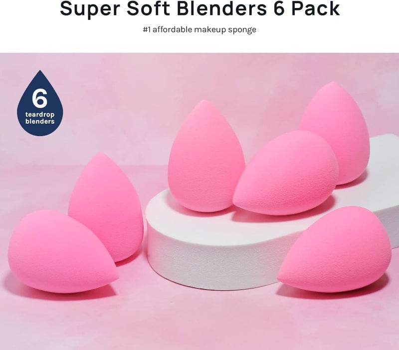 AOA STUDIO Collection makeup Sponge Set Latex Free and High-definition Set of 6 makeup Wonder blender For Powder Cream and Liquid, Super Soft Wonder Beauty Cosmetic - Image 3