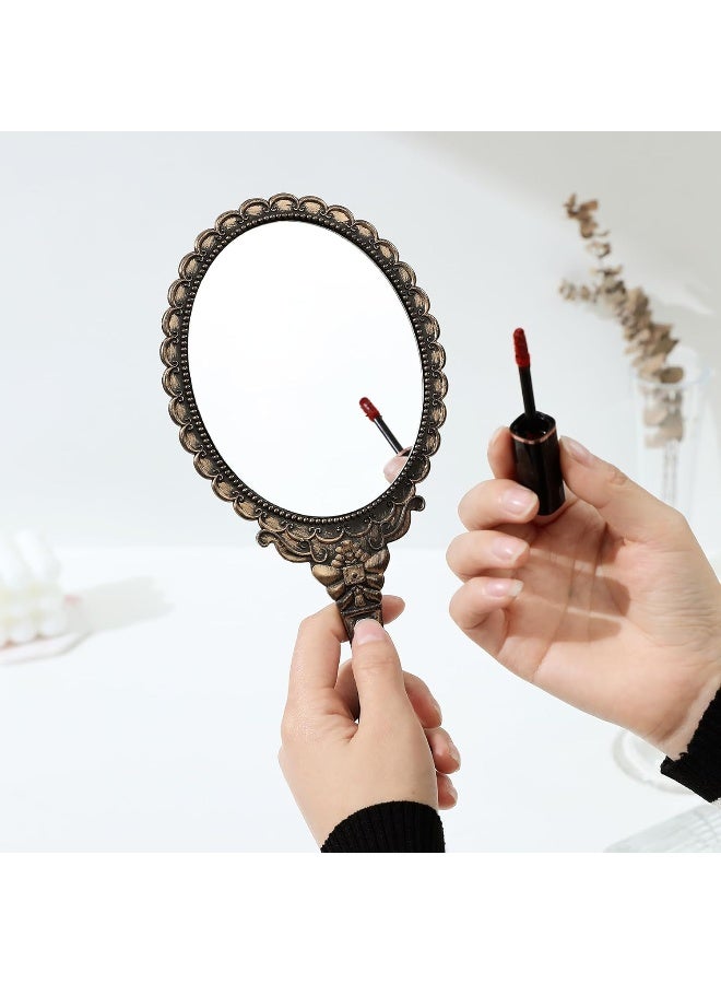 XPXKJ Hand Mirror Vintage Handheld Mirror With Handle Vanity Makeup Mirror Travel Mirrors - Image 5