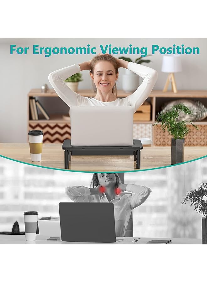 erorex Back Saver Monitor Stand For Desk With Drawer Ergonomic Monitor Riser For Boosted Productivity And Enhanced Posture Solid Steel Frame With Anti Skid Mesh For Laptop Printer And Imac  - Image 2