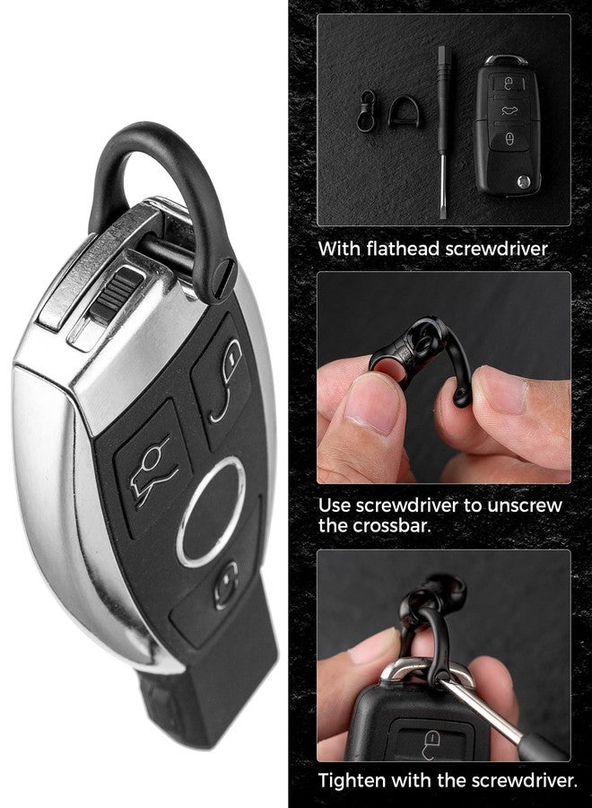 FEGVE Titanium Swivel Small Key Ring with 1/2inch D Ring Keychain for Car Key Fob,DIY Bag (Black) - Image 4