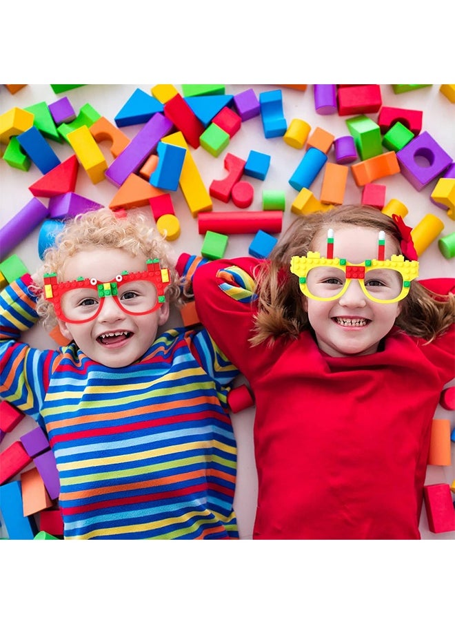 إم إكس إن 3 قطع DIY Stacking Blocks Glasses, Building Blocks Games for Kids Toddlers Building Block Birthday Party Supplies (باللغة الإنجليزية), Carnival Thod Decorations Party Favor  - Image 3
