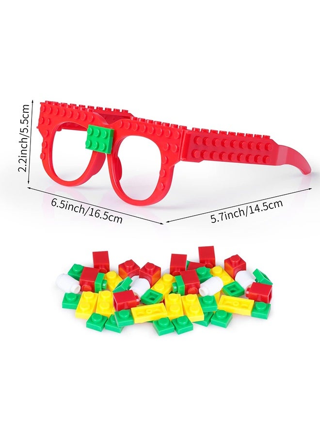 إم إكس إن 3 قطع DIY Stacking Blocks Glasses, Building Blocks Games for Kids Toddlers Building Block Birthday Party Supplies (باللغة الإنجليزية), Carnival Thod Decorations Party Favor  - Image 2