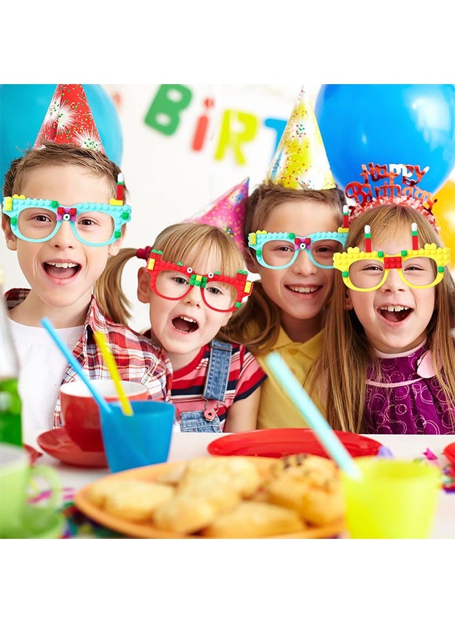 إم إكس إن 3 قطع DIY Stacking Blocks Glasses, Building Blocks Games for Kids Toddlers Building Block Birthday Party Supplies (باللغة الإنجليزية), Carnival Thod Decorations Party Favor  - Image 4