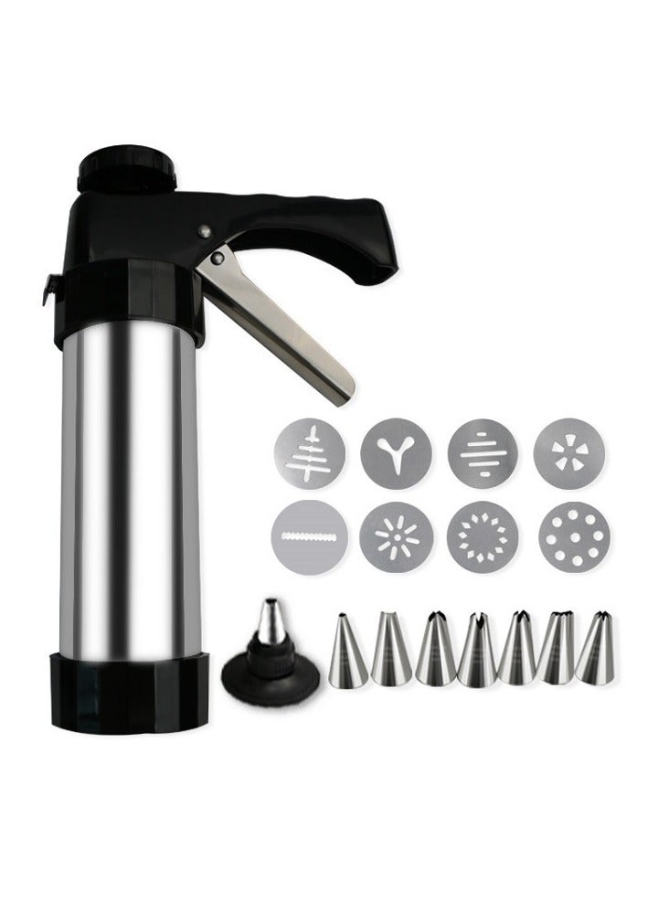 مسدس ضغط البسكويت من الفولاذ المقاوم للصدأ آلة صنع الكعك آلة صنع الكعك حاقن الكعك دونات قش دونات أداة حشو لصانع البسكويت DIY وأداة تزيين الكعك - Image 1