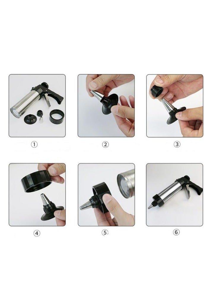 مسدس ضغط البسكويت من الفولاذ المقاوم للصدأ آلة صنع الكعك آلة صنع الكعك حاقن الكعك دونات قش دونات أداة حشو لصانع البسكويت DIY وأداة تزيين الكعك - Image 2