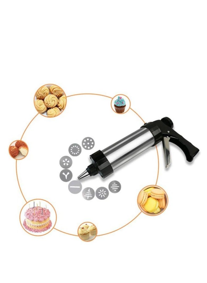 مسدس ضغط البسكويت من الفولاذ المقاوم للصدأ آلة صنع الكعك آلة صنع الكعك حاقن الكعك دونات قش دونات أداة حشو لصانع البسكويت DIY وأداة تزيين الكعك - Image 4