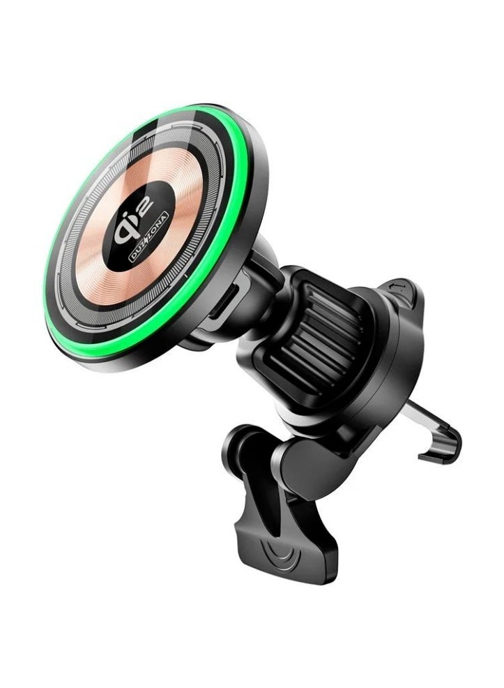 DUZZONA حامل سيارة Duzzona V5 Qi2 شاحن سيارة لاسلكي مغناطيسي 15 وات شفاف - Image 1