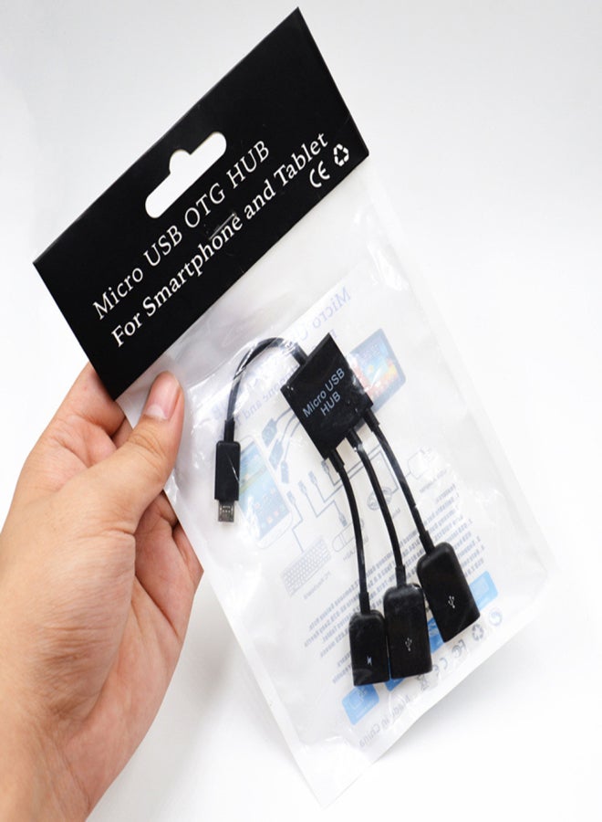 كابل بيانات OTG لنظام Android بمنفذ Micro USB مع مزود طاقة، يدعم توصيل ثلاثة هواتف محمولة من نوع Drag وذاكرة فلاش USB. - Image 5