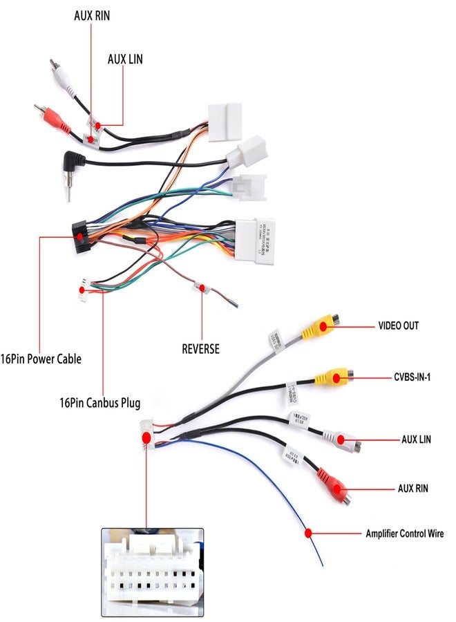 METEESER Wiring Harness for Toyota J-B-L Stereo Radio, 16-Pin Harness with Canbus, Compatible with Toyota Camry Corolla RAV4 Lexus Tundra Highlander Vios Yaris Sienna Hilux Prado Fortuner - Image 3