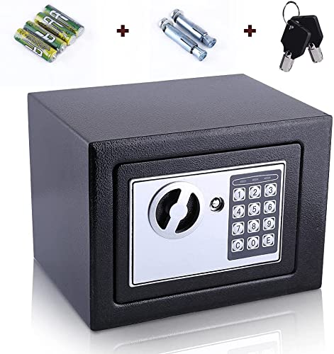 Marrone Electronic Safe Box Small Value Safe High Security Steel Safe Lock Box with Digital Keypad and Keys for Home Office Cash Jewelry Money Wall Floor Anchoring Design 46L Capacity - Image 3