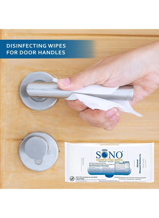 SONO 3 Pack Travel Safe Medical Grade Disinfecting Wipes | Kills 99.9% of Bacteria | 20 Wipes per Pack - Image 5