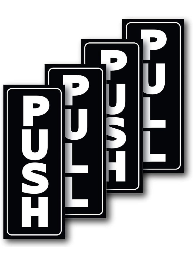 BPA® Push Pull Door Stickers for Glass Door 2" x 5" Self Adhesive Vinyl Sign Decal - Image 1