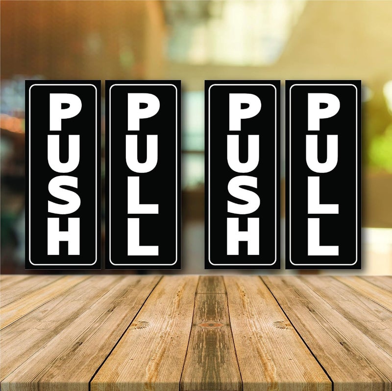 BPA® Push Pull Door Stickers for Glass Door 2" x 5" Self Adhesive Vinyl Sign Decal - Image 2