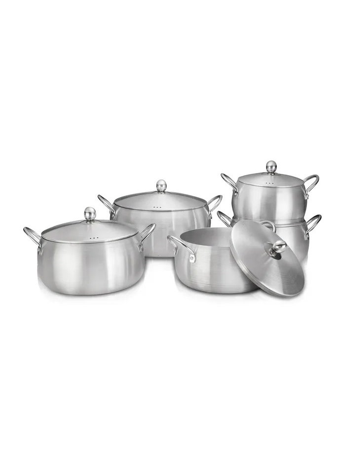 Generic - A set of 10-piece aluminum cookware with non-stick surfaces and heat-insulating handles - Image 1