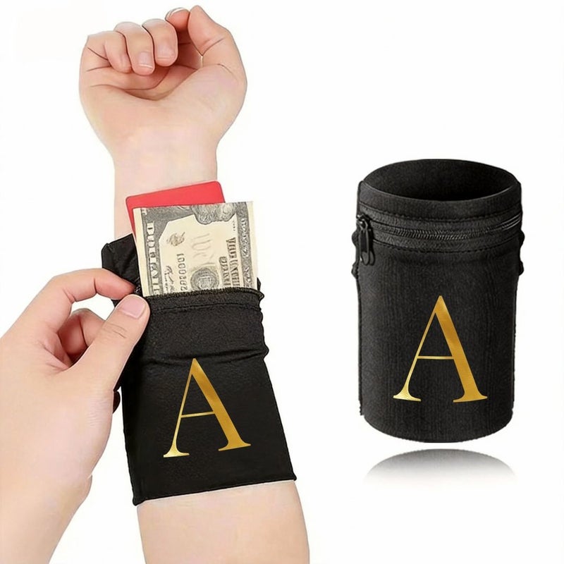 Red Letter Print Lightweight Phone Armband Pocket Wristband Wallet For Travel Walking Running Cycling Yoga Men Women - Image 4