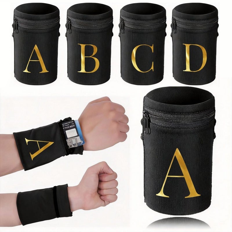 Red Letter Print Lightweight Phone Armband Pocket Wristband Wallet For Travel Walking Running Cycling Yoga Men Women - Image 1