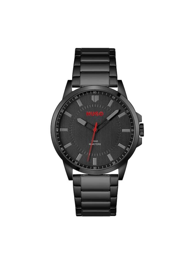 HUGO Mens Analog Quartz Watch Collection With Black Stainless Steel Bracelet - 1530187 - Image 1