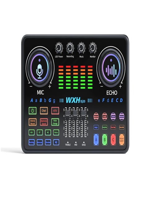 Live Streaming and Tik Tok Kit - Studio Mic, Sound Card, RGB Light Strip (with Phone and Computer Holders)